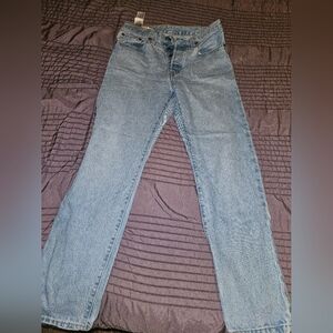 Levi's 501 button fly light wash jeans
